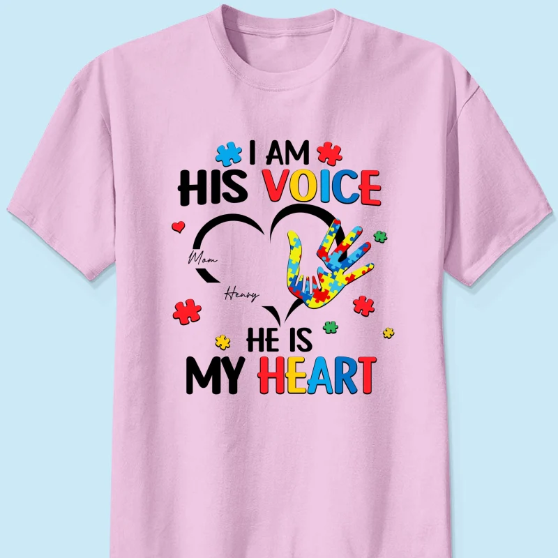 I'm His Voice He's My Heart Autism - Personalized Shirt - Autism Awareness - Image 13