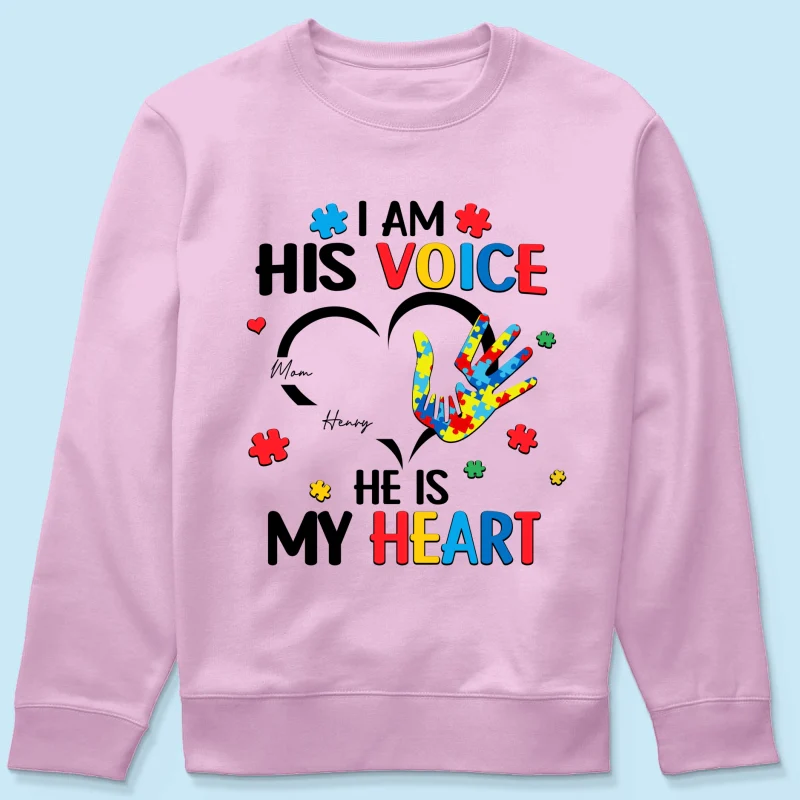 I'm His Voice He's My Heart Autism - Personalized Shirt - Autism Awareness - Image 27