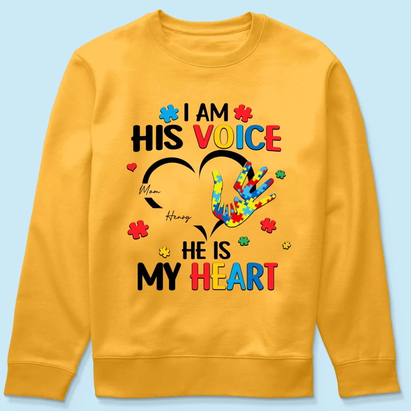 I'm His Voice He's My Heart Autism - Personalized Shirt - Autism Awareness - Image 28