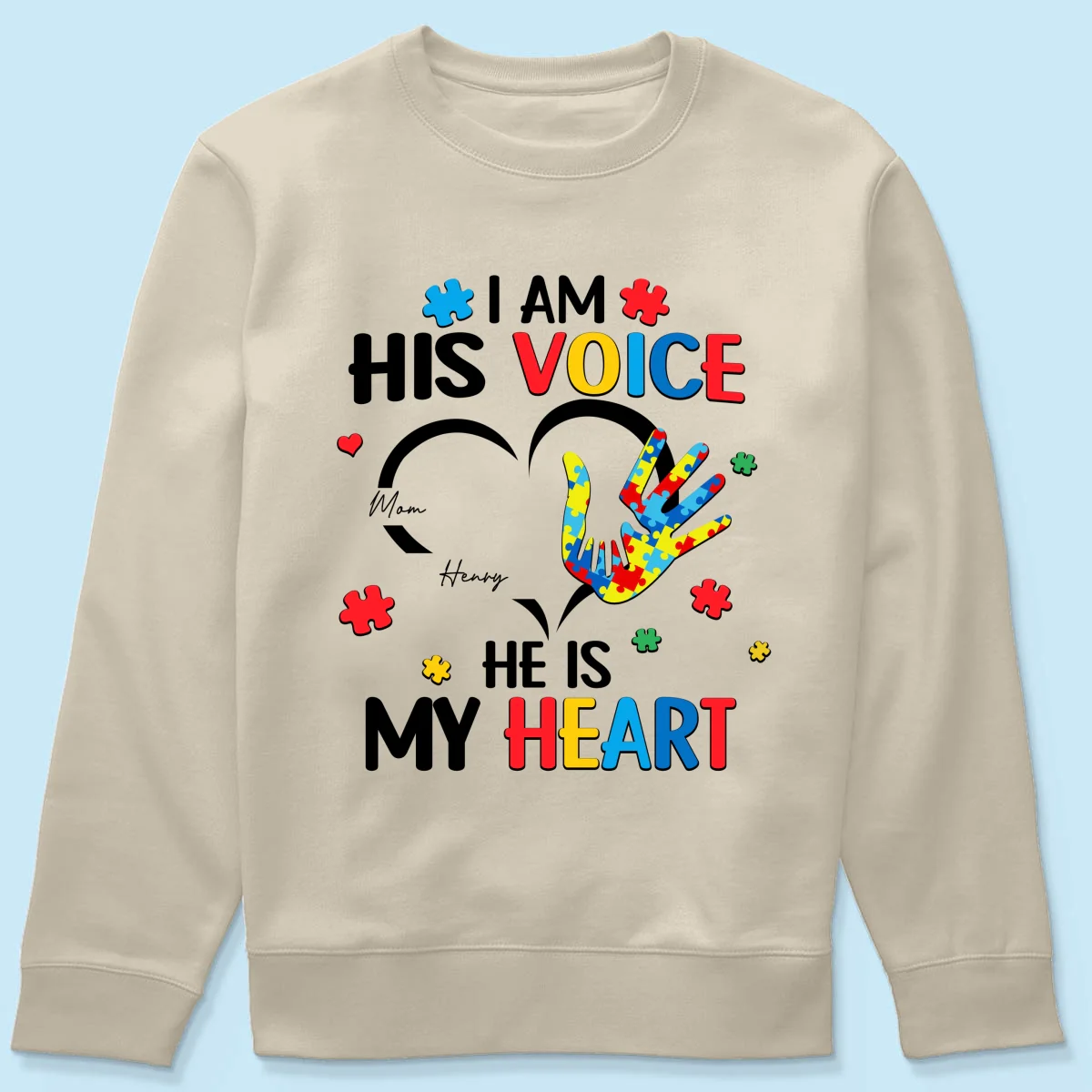 I'm His Voice He's My Heart Autism - Personalized Shirt - Autism Awareness - Image 29