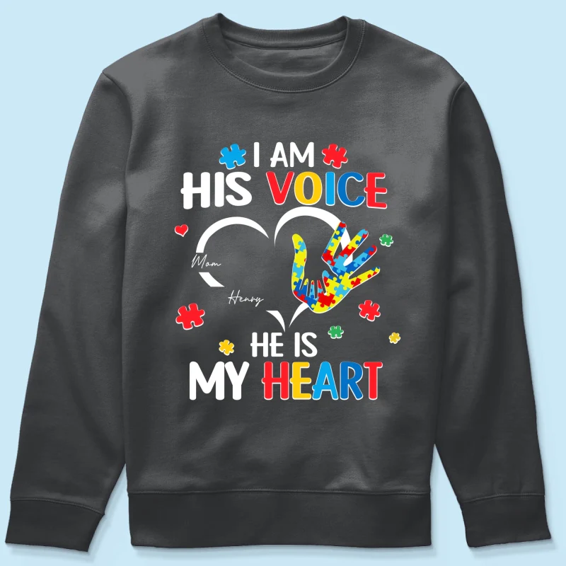 I'm His Voice He's My Heart Autism - Personalized Shirt - Autism Awareness Shirt - Image 21