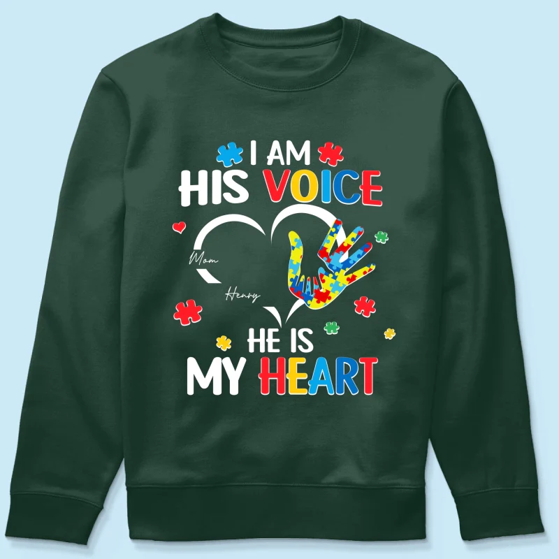 I'm His Voice He's My Heart Autism - Personalized Shirt - Autism Awareness Shirt - Image 22