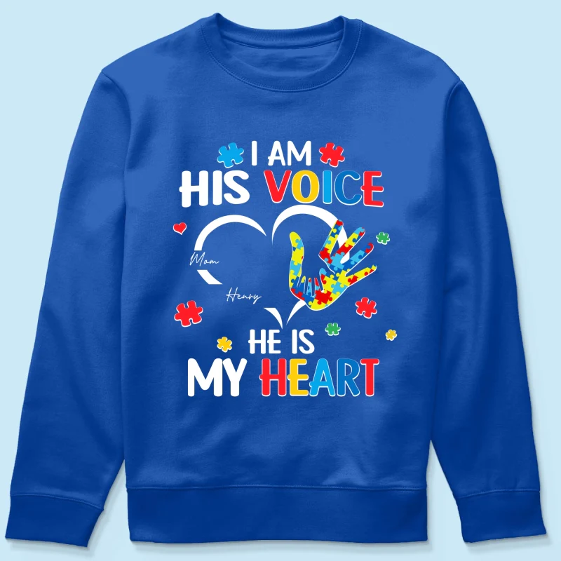 I'm His Voice He's My Heart Autism - Personalized Shirt - Autism Awareness Shirt - Image 23