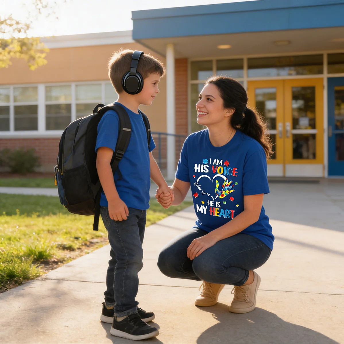 I'm His Voice He's My Heart Autism - Personalized Shirt - Autism Awareness Shirt - Image 7