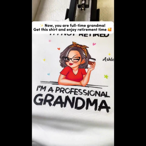 I'm Not Retired I'm A Professional Grandma Personalized Sleeve Printed Sweatshirt - Image 2