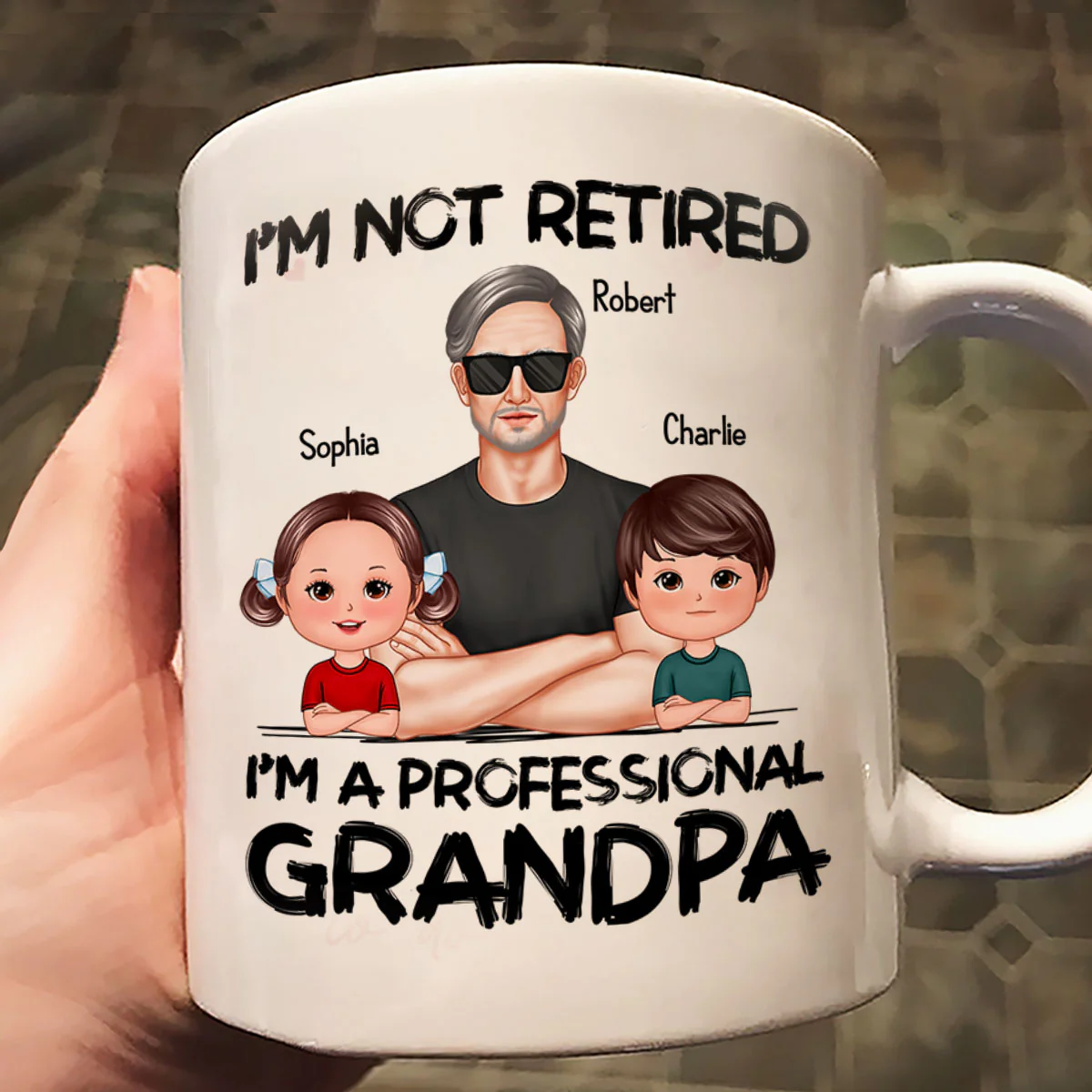 I'm Not Retired I'm A Professional Grandpa Personalized Mug, Retirement Gift For Grandpa - Image 2