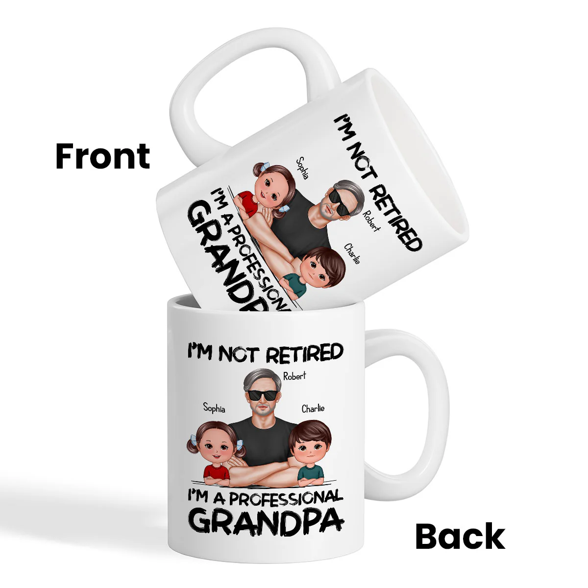 I'm Not Retired I'm A Professional Grandpa Personalized Mug, Retirement Gift For Grandpa - Image 4