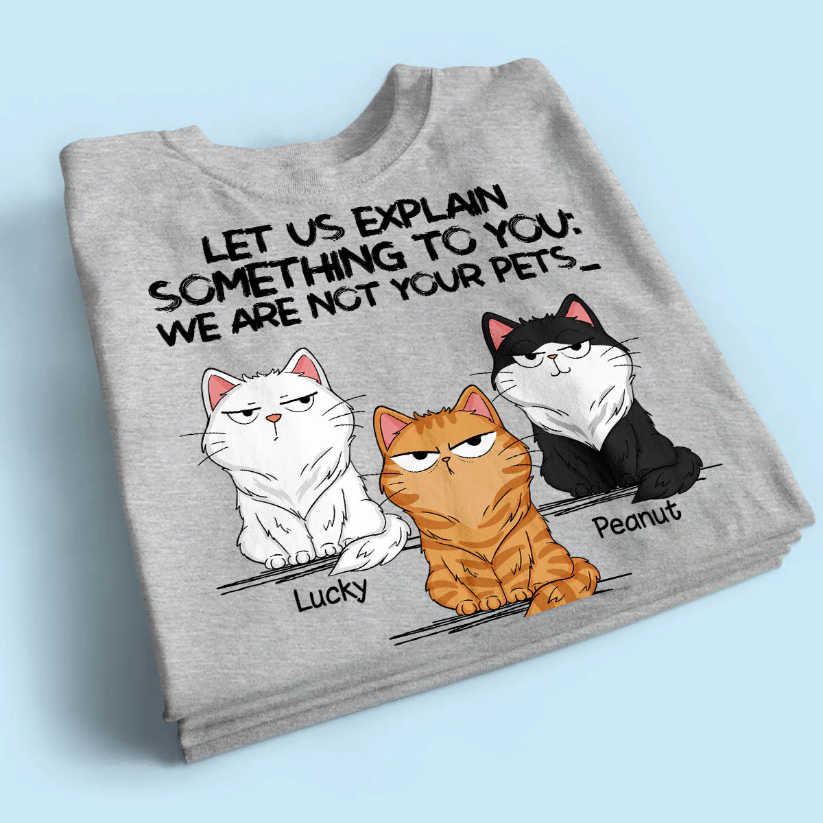 I‘m Not Your Pet Funny Expression Cat Personalized Shirt - Image 2