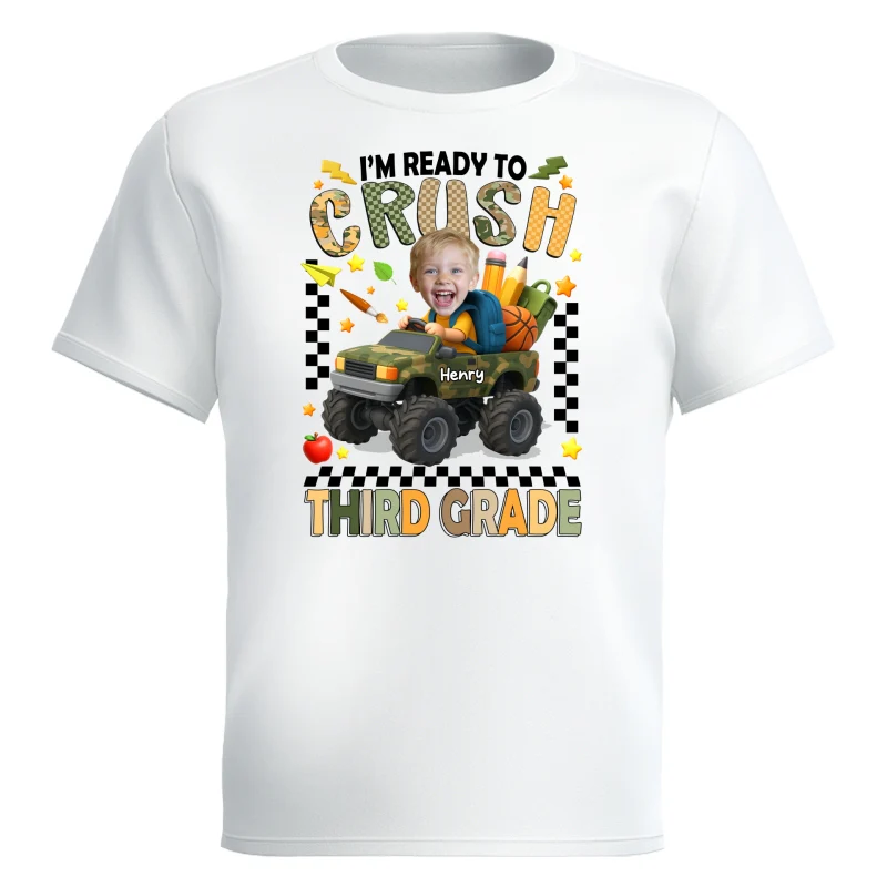I'm Ready to Crush School Personalized Youth Shirt, Back to School from Pre-K to Fourth Grade for Boys - Image 10