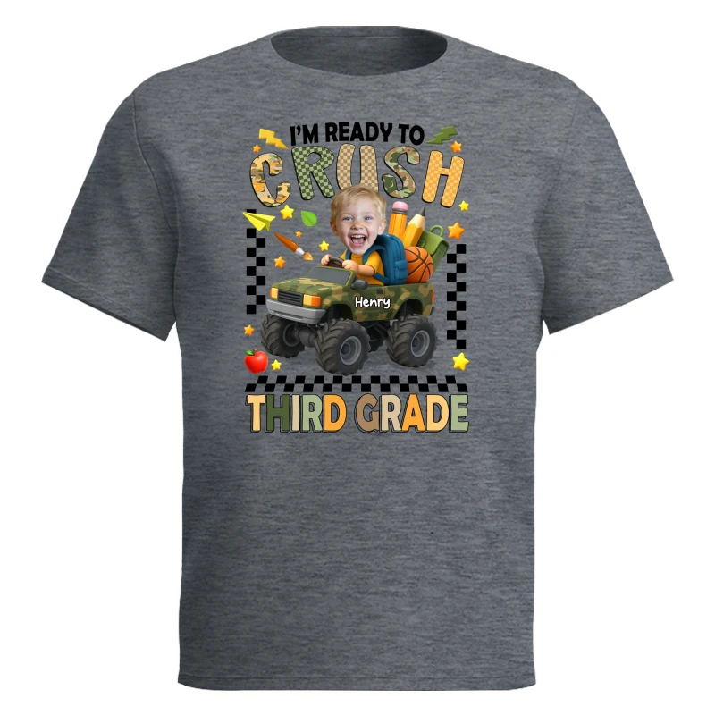 I'm Ready to Crush School Personalized Youth Shirt, Back to School from Pre-K to Fourth Grade for Boys - Image 14