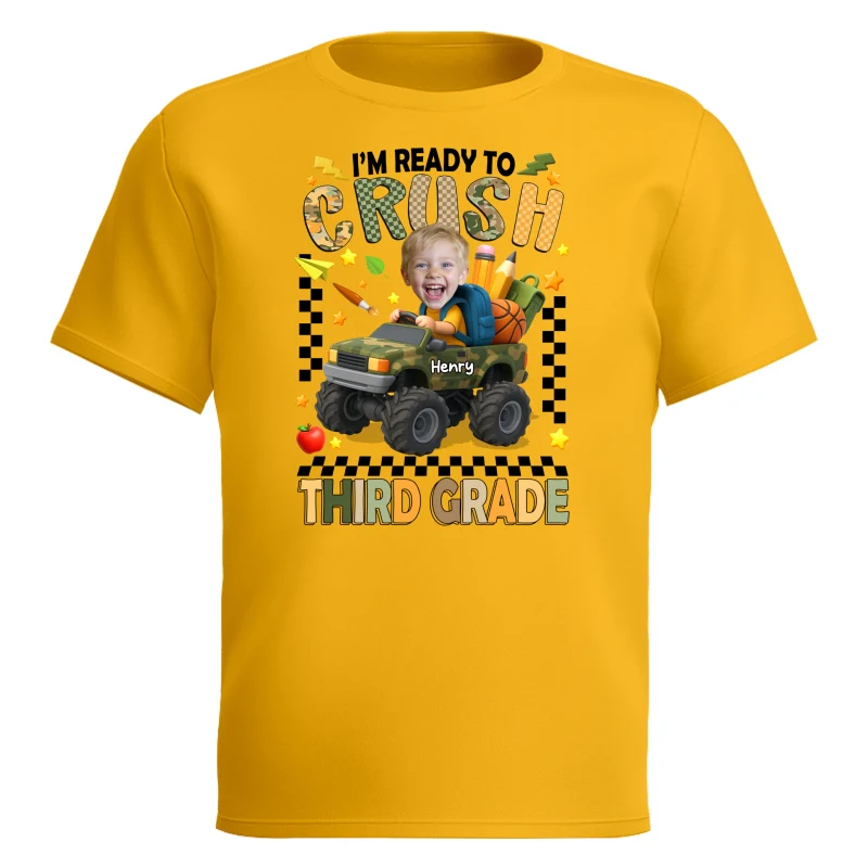 I'm Ready to Crush School Personalized Youth Shirt, Back to School from Pre-K to Fourth Grade for Boys - Image 16