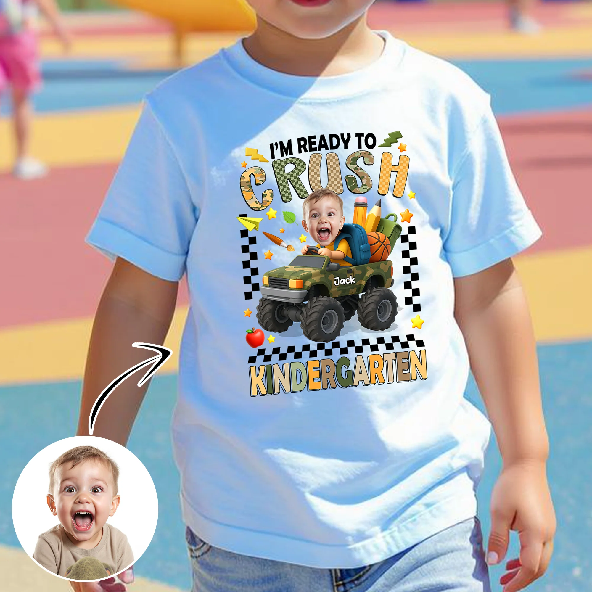 I'm Ready to Crush School Personalized Youth Shirt, Back to School from Pre-K to Fourth Grade for Boys - Image 2