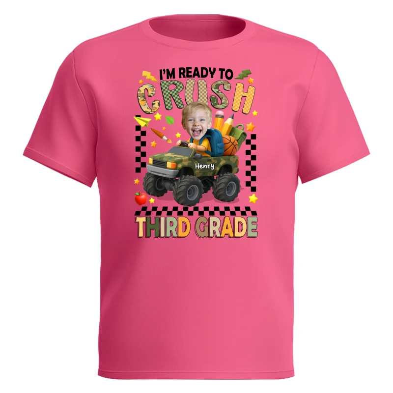 I'm Ready to Crush School Personalized Youth Shirt, Back to School from Pre-K to Fourth Grade for Boys - Image 22