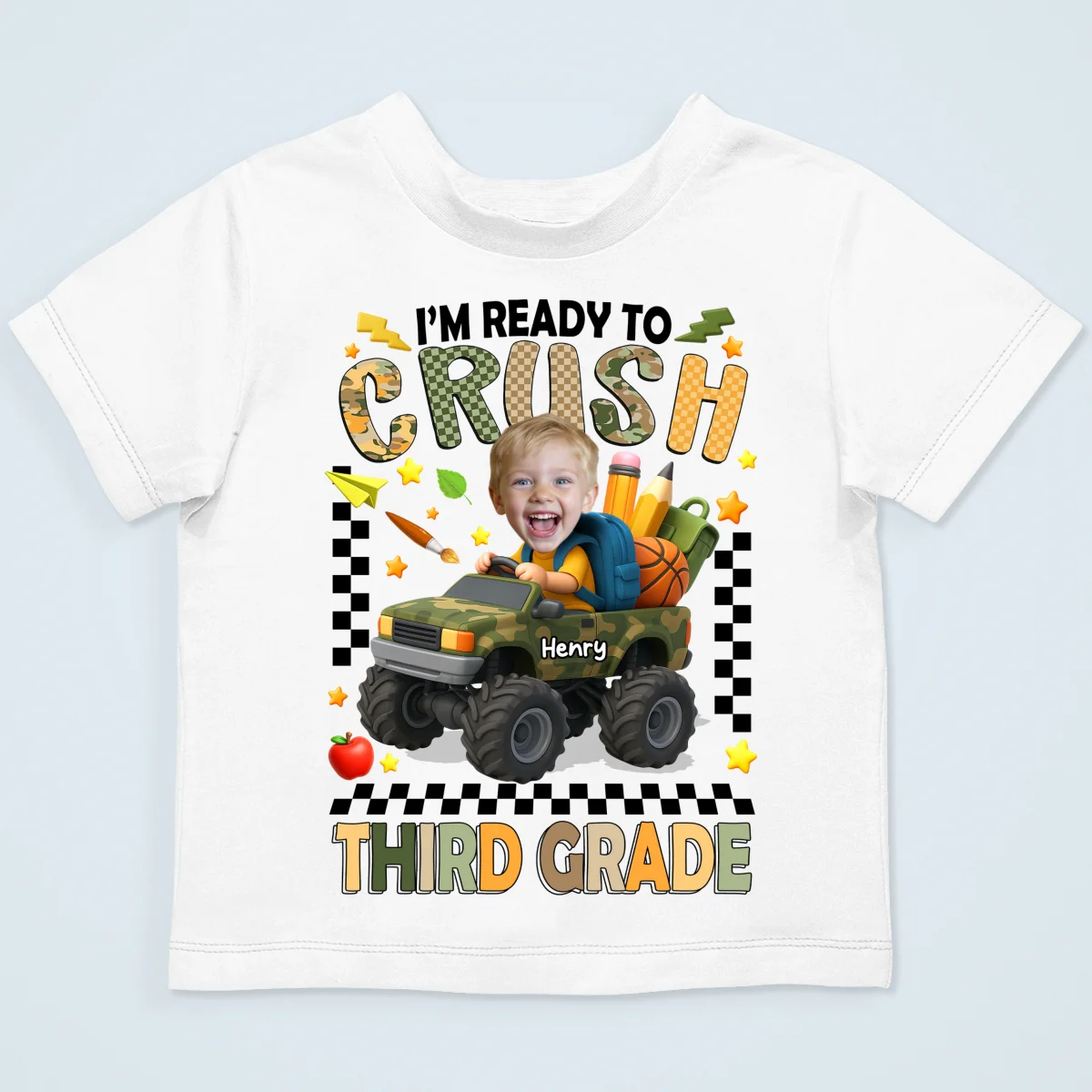 I'm Ready to Crush School Personalized Youth Shirt, Back to School from Pre-K to Fourth Grade for Boys - Image 24