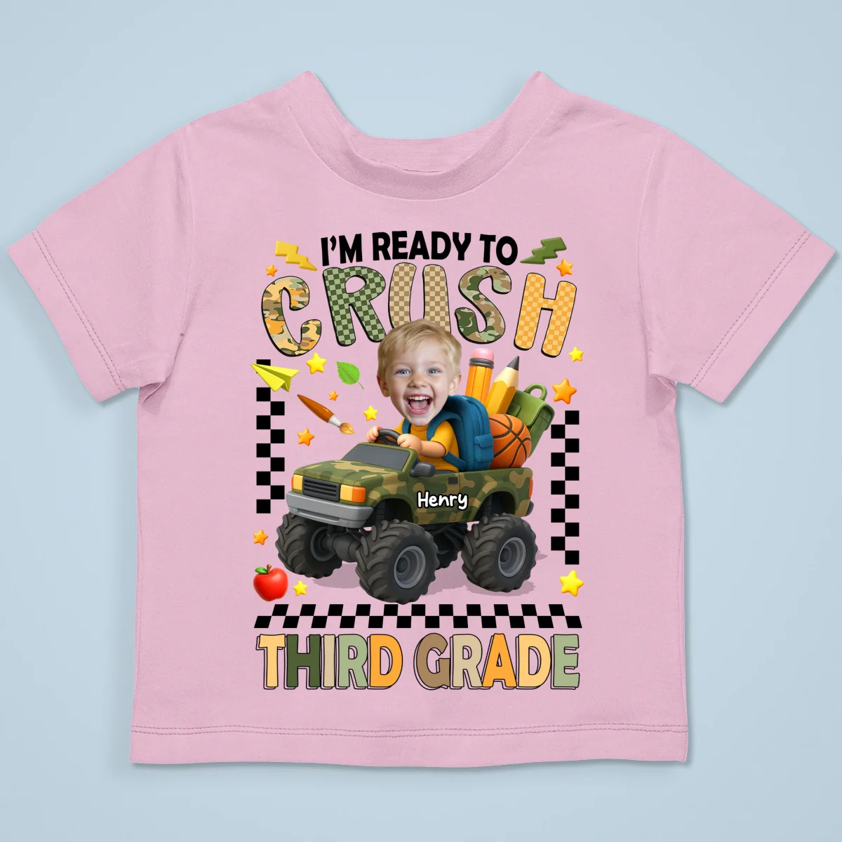 I'm Ready to Crush School Personalized Youth Shirt, Back to School from Pre-K to Fourth Grade for Boys - Image 25