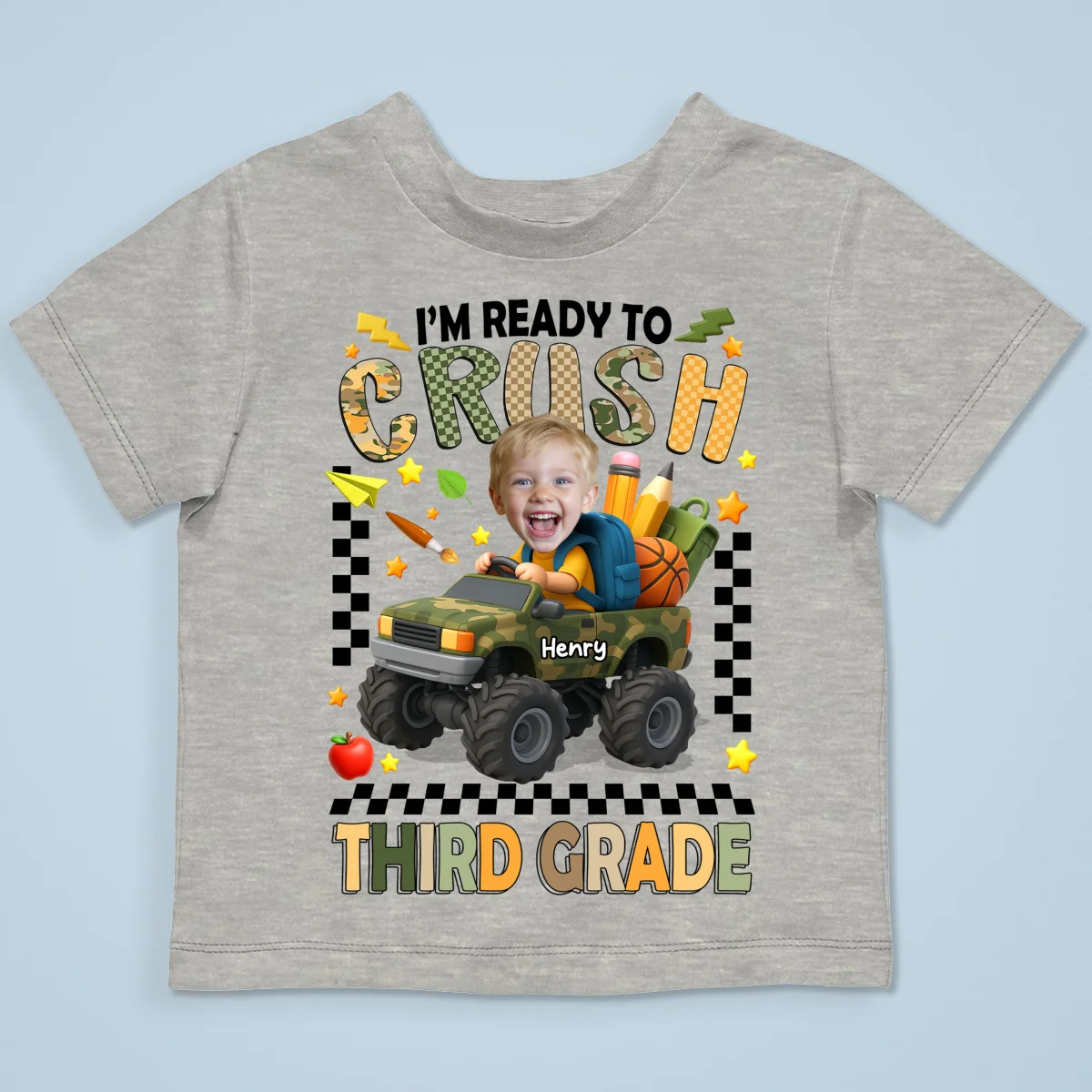 I'm Ready to Crush School Personalized Youth Shirt, Back to School from Pre-K to Fourth Grade for Boys - Image 27