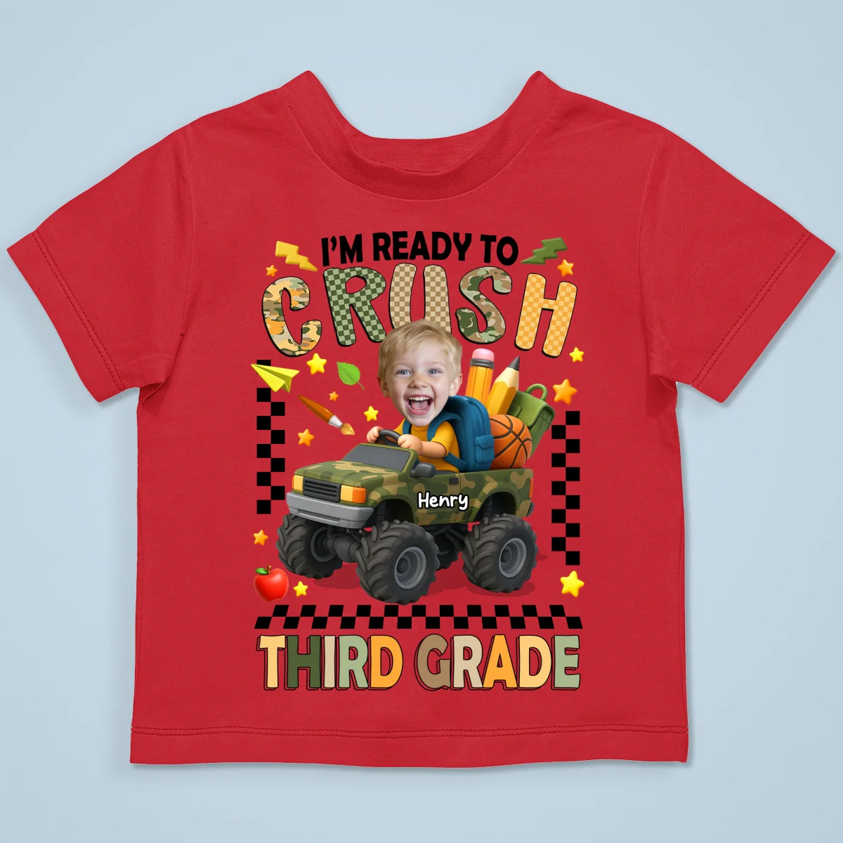 I'm Ready to Crush School Personalized Youth Shirt, Back to School from Pre-K to Fourth Grade for Boys - Image 32