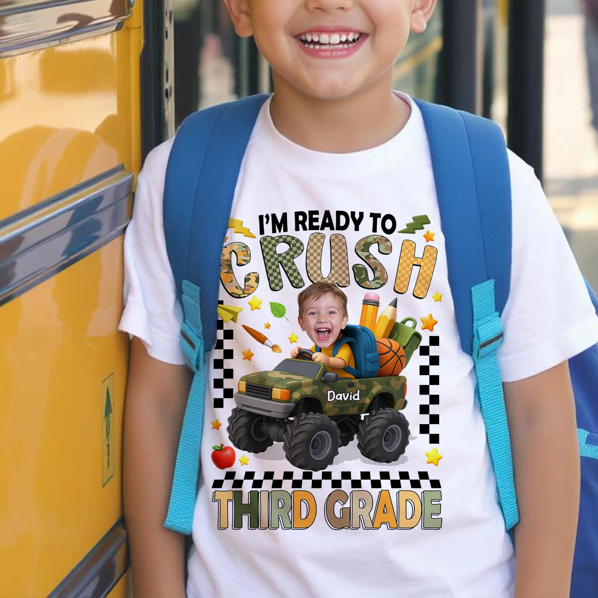 I'm Ready to Crush School Personalized Youth Shirt, Back to School from Pre-K to Fourth Grade for Boys - Image 4