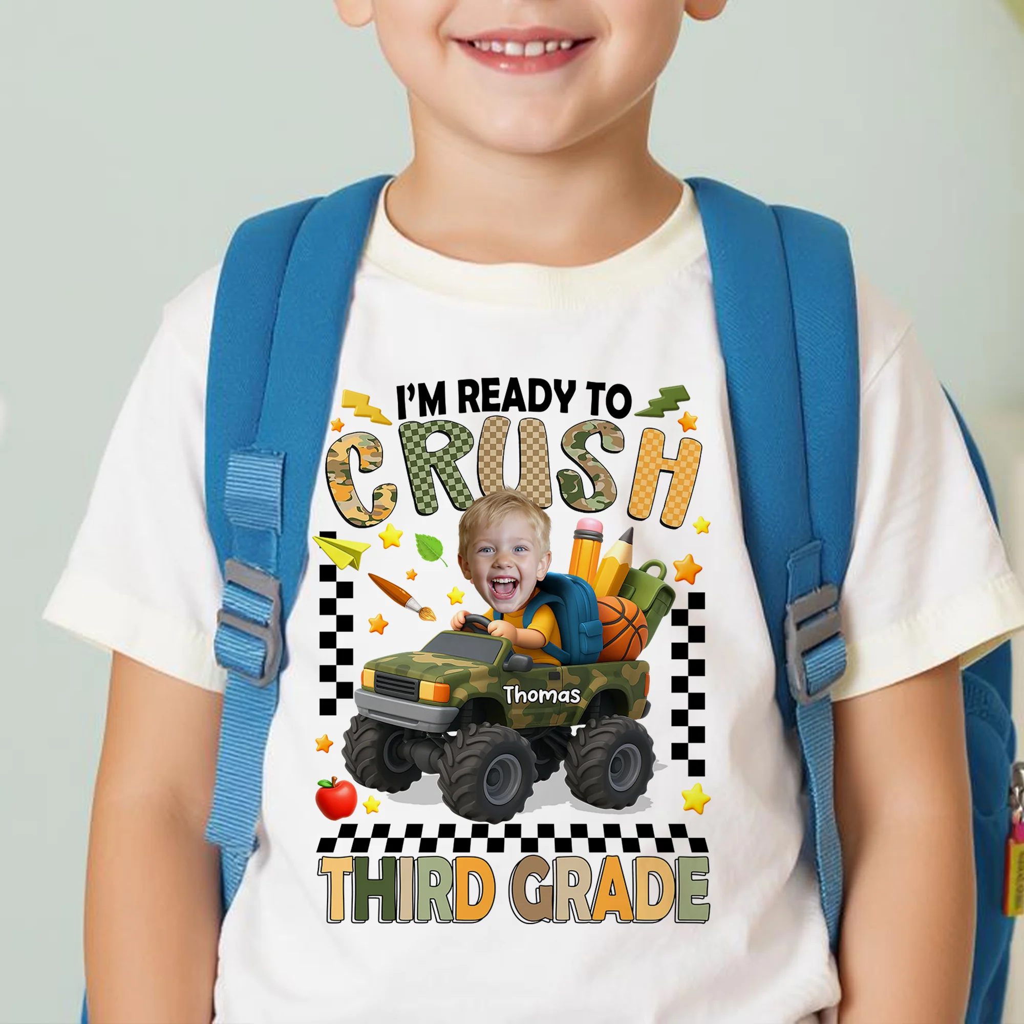 I'm Ready to Crush School Personalized Youth Shirt, Back to School from Pre-K to Fourth Grade for Boys - Image 5
