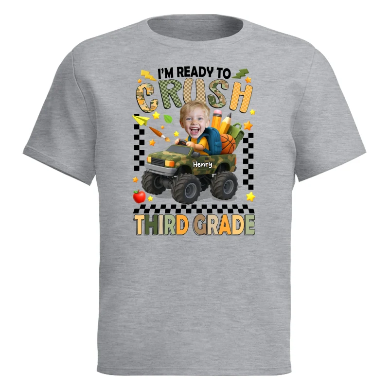 I'm Ready to Crush School Personalized Youth Shirt, Back to School from Pre-K to Fourth Grade for Boys - Image 9