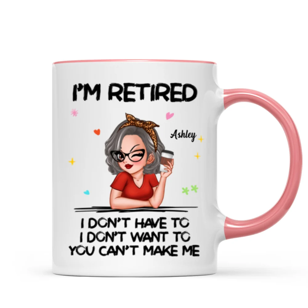 I‘m Retired You Can’t Make Me Personalized Mug, Funny 2025 Retirement Gift - Image 11
