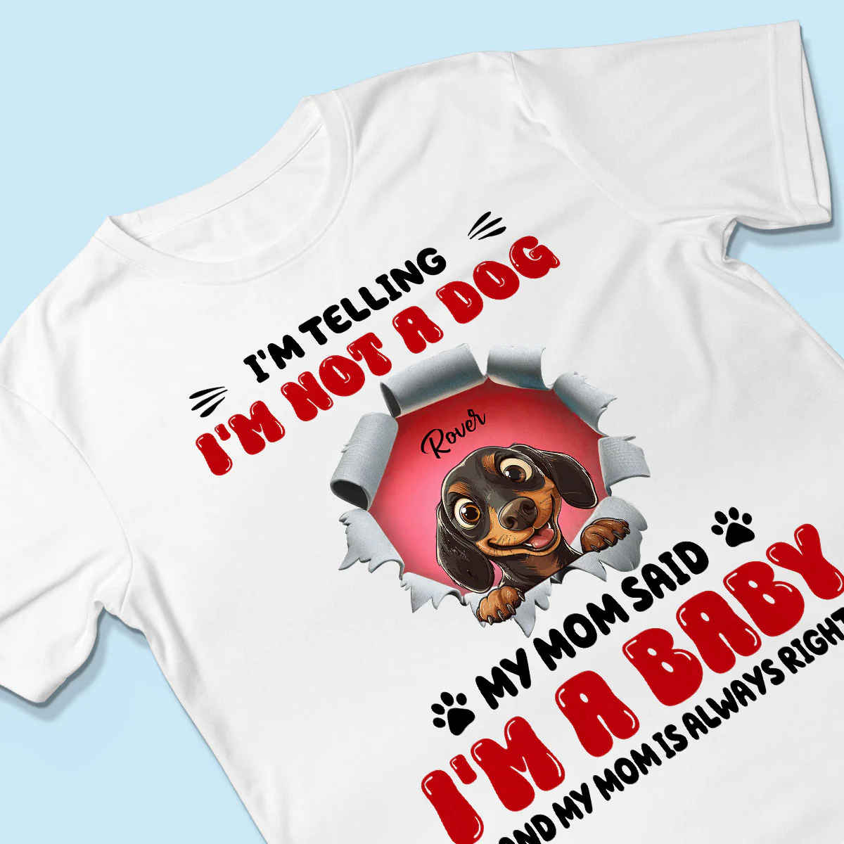 I'm Telling You I'm Not a Dog Funny Cartoon Peeking Dog Personalized Shirt, Gift for Dog Moms - Image 4