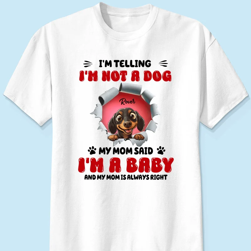 I'm Telling You I'm Not a Dog Funny Cartoon Peeking Dog Personalized Shirt, Gift for Dog Moms - Image 8