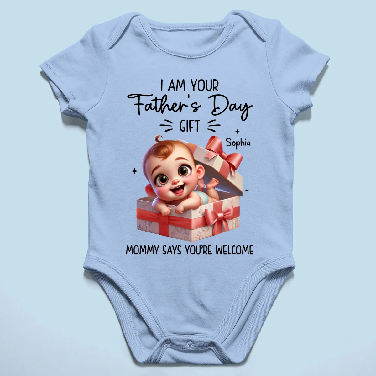I'm Your Father's Day Gift Cute Baby In Gift Box Personalized Baby Onesie, Baby Shirt - Image 11