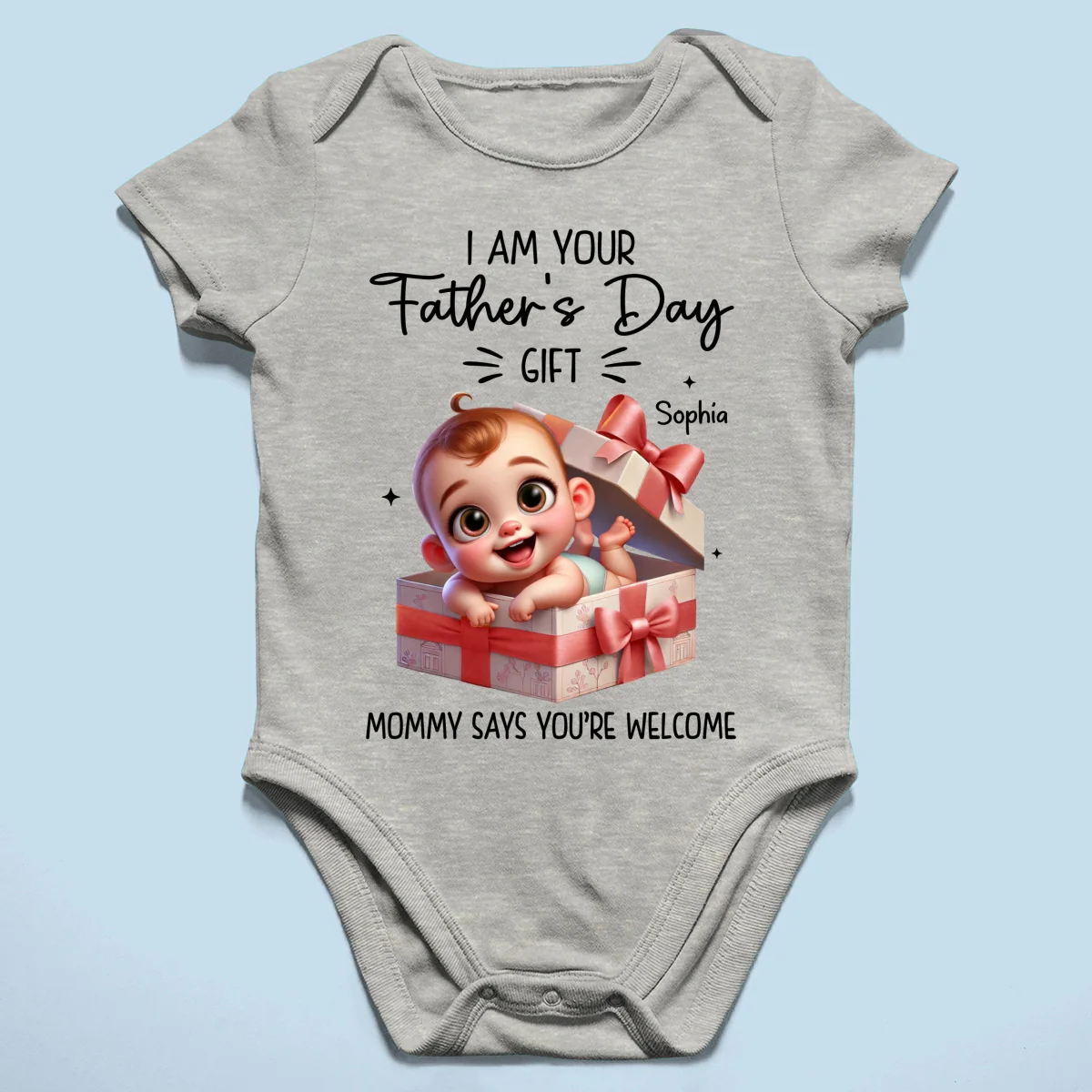 I'm Your Father's Day Gift Cute Baby In Gift Box Personalized Baby Onesie, Baby Shirt - Image 12