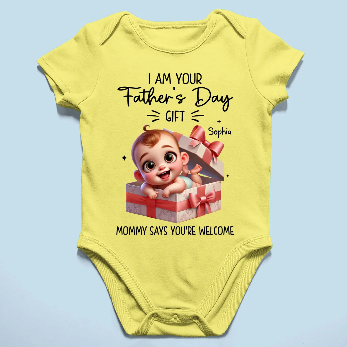 I'm Your Father's Day Gift Cute Baby In Gift Box Personalized Baby Onesie, Baby Shirt - Image 13