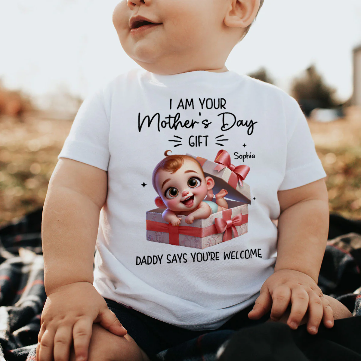 I'm Your Father's Day Gift Cute Baby In Gift Box Personalized Baby Onesie, Baby Shirt - Image 5