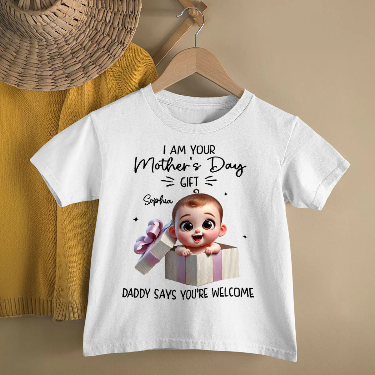 I'm Your Gift Cute Baby Sitting In Gift Box Personalized Baby Onesie, Baby Shirt - Image 6