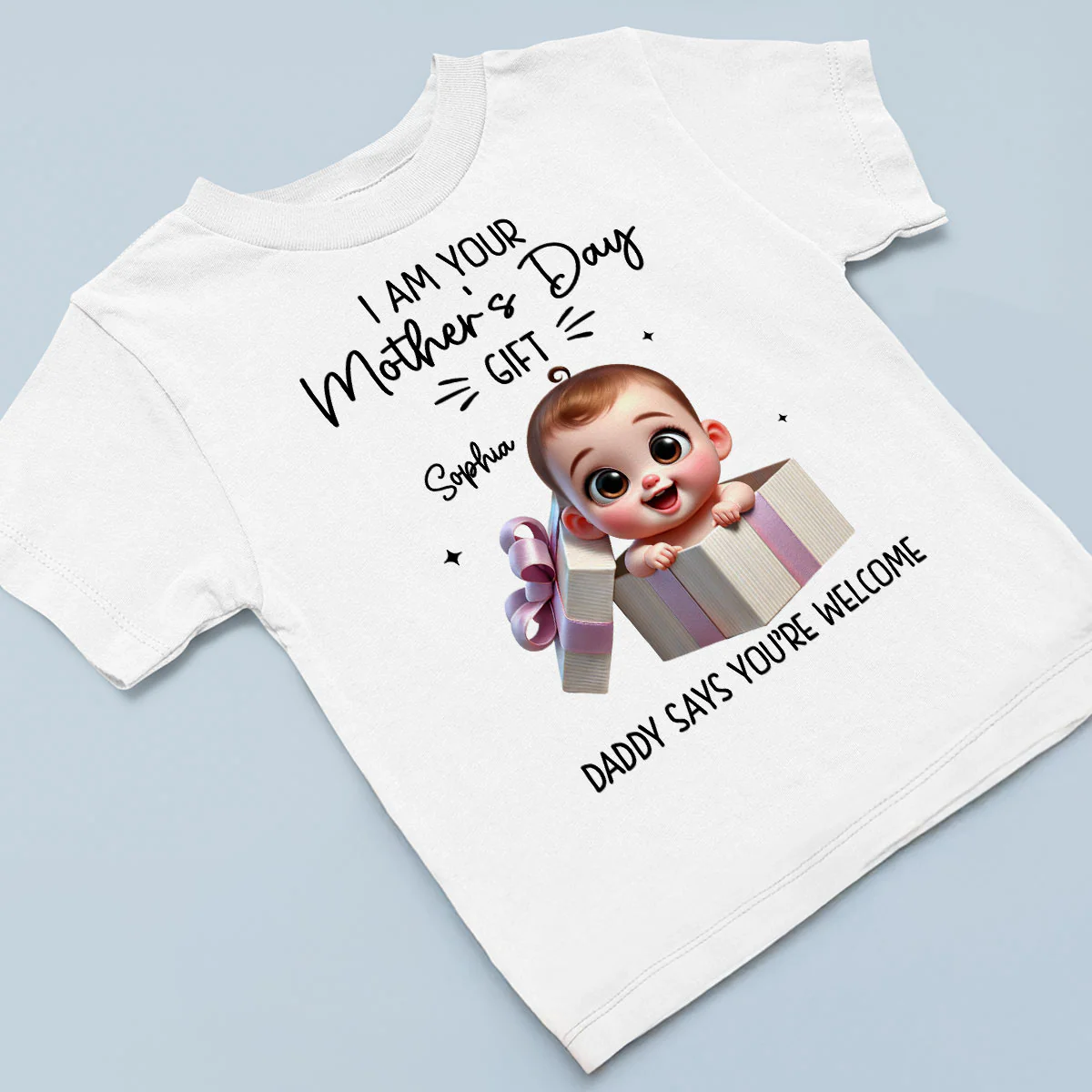 I'm Your Gift Cute Baby Sitting In Gift Box Personalized Baby Onesie, Baby Shirt - Image 8