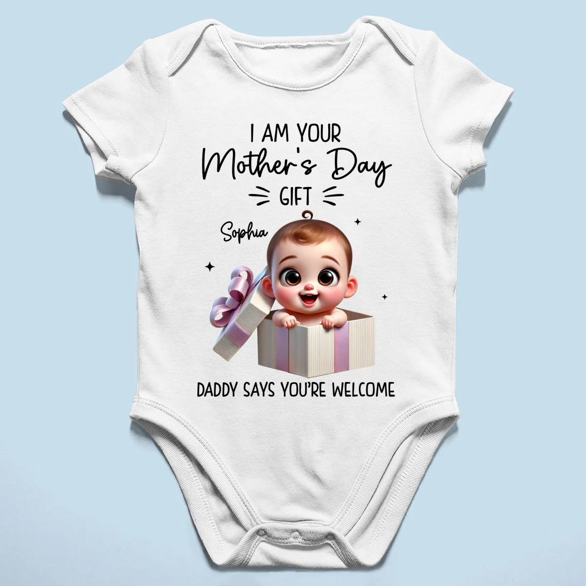 I'm Your Gift Cute Baby Sitting In Gift Box Personalized Baby Onesie, Baby Shirt - Image 9