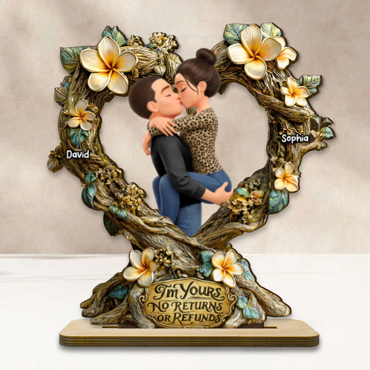 I'm Yours No Returns Or Refunds - Personalized 2-Layered Wooden Plaque - Anniversary, Valentine's Day Gift, Gift For Him, Gift For Her - Image 8