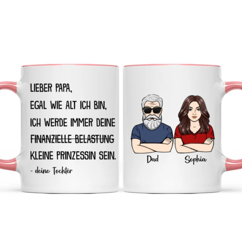 Immer deine finanzielle Belastung - Personalisierte Kaffeetasse - Lustiges Vatertag Geschenk für Papa von Tochter - Image 10