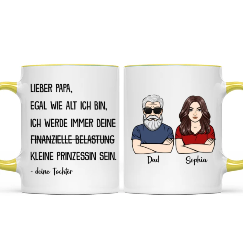 Immer deine finanzielle Belastung - Personalisierte Kaffeetasse - Lustiges Vatertag Geschenk für Papa von Tochter - Image 11