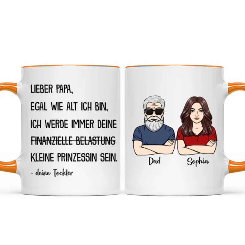 Immer deine finanzielle Belastung - Personalisierte Kaffeetasse - Lustiges Vatertag Geschenk für Papa von Tochter - Image 12