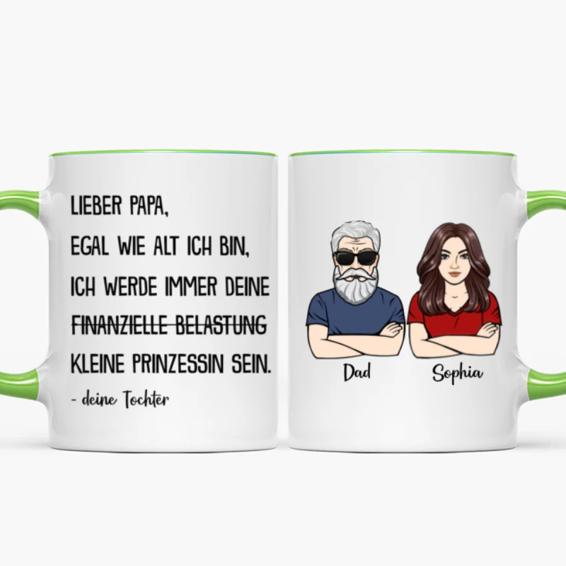 Immer deine finanzielle Belastung - Personalisierte Kaffeetasse - Lustiges Vatertag Geschenk für Papa von Tochter - Image 13