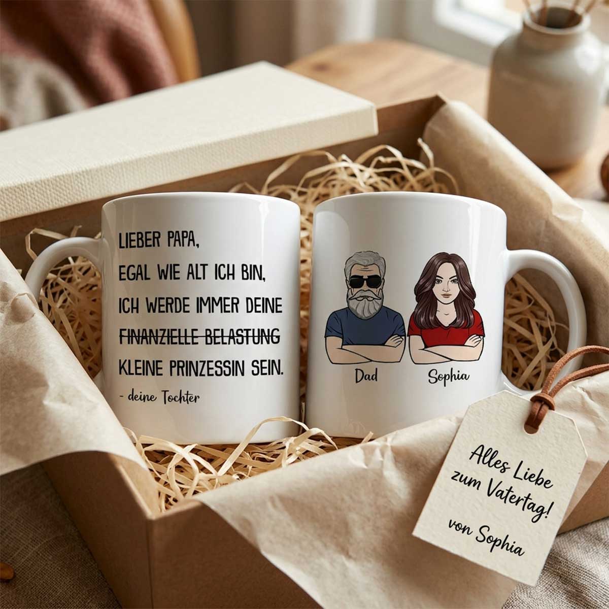 Immer deine finanzielle Belastung - Personalisierte Kaffeetasse - Lustiges Vatertag Geschenk für Papa von Tochter - Image 3