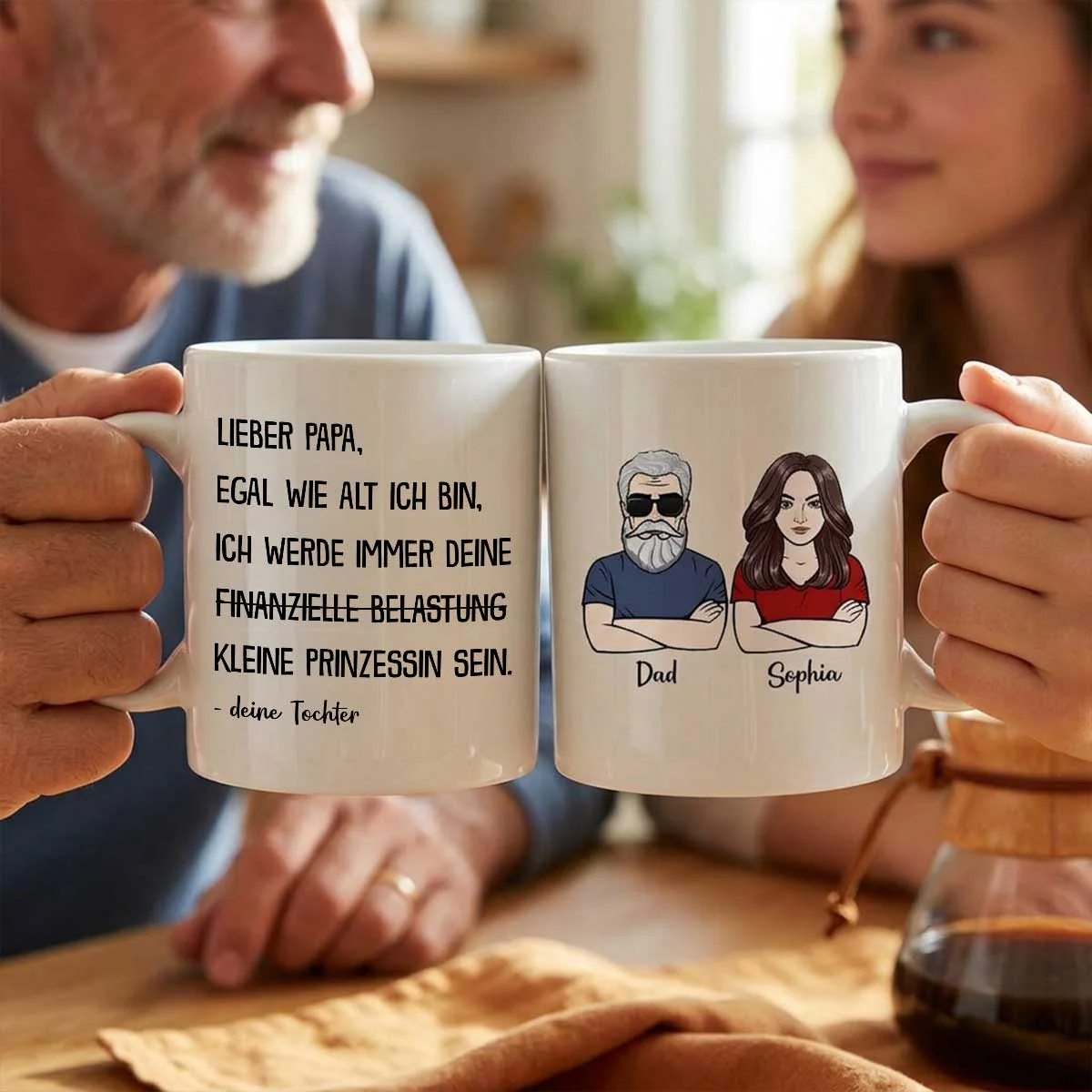 Immer deine finanzielle Belastung - Personalisierte Kaffeetasse - Lustiges Vatertag Geschenk für Papa von Tochter - Image 4