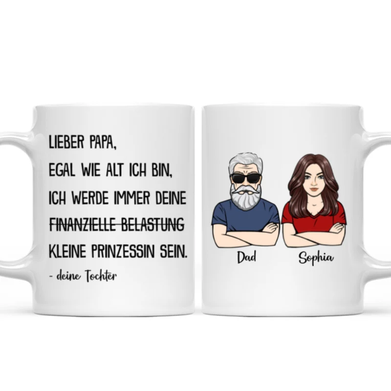 Immer deine finanzielle Belastung - Personalisierte Kaffeetasse - Lustiges Vatertag Geschenk für Papa von Tochter - Image 5