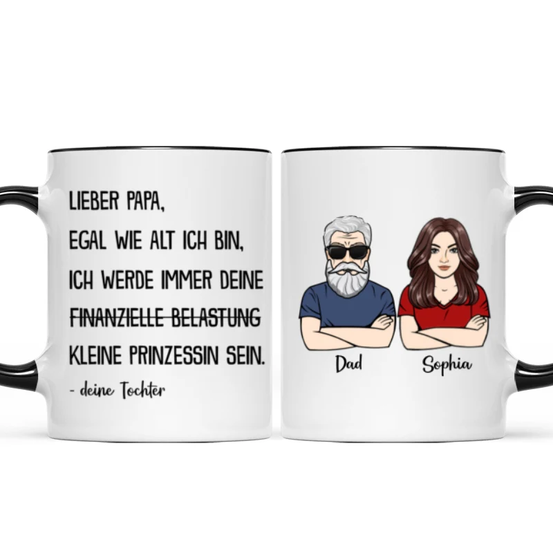 Immer deine finanzielle Belastung - Personalisierte Kaffeetasse - Lustiges Vatertag Geschenk für Papa von Tochter - Image 6