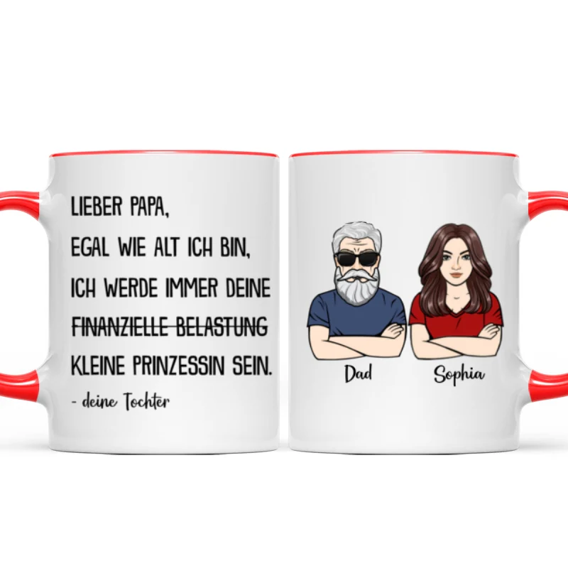 Immer deine finanzielle Belastung - Personalisierte Kaffeetasse - Lustiges Vatertag Geschenk für Papa von Tochter - Image 8