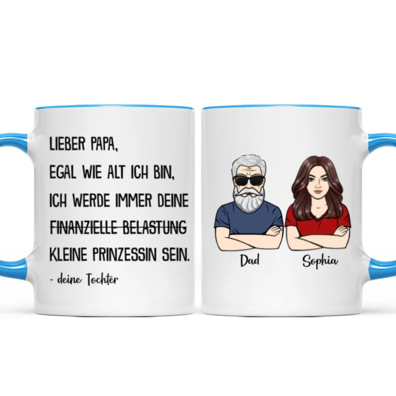 Immer deine finanzielle Belastung - Personalisierte Kaffeetasse - Lustiges Vatertag Geschenk für Papa von Tochter - Image 9