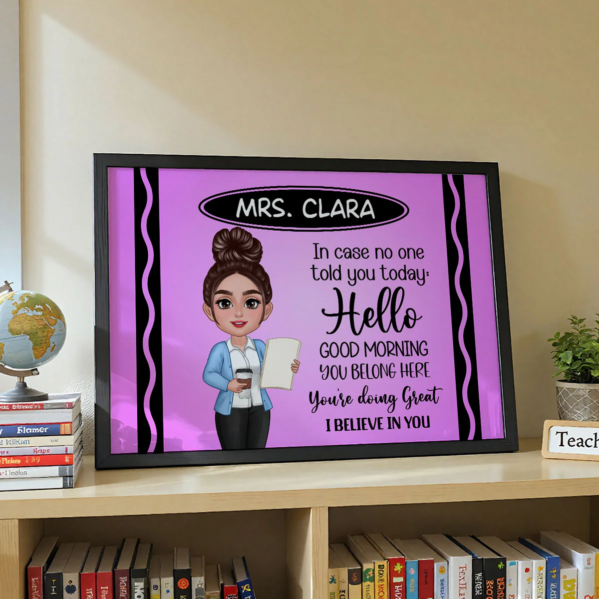 In Case No One Told You Today I Believe In You Crayon Theme Personalized Horizontal Poster, Classroom Decor For Teacher - Image 11