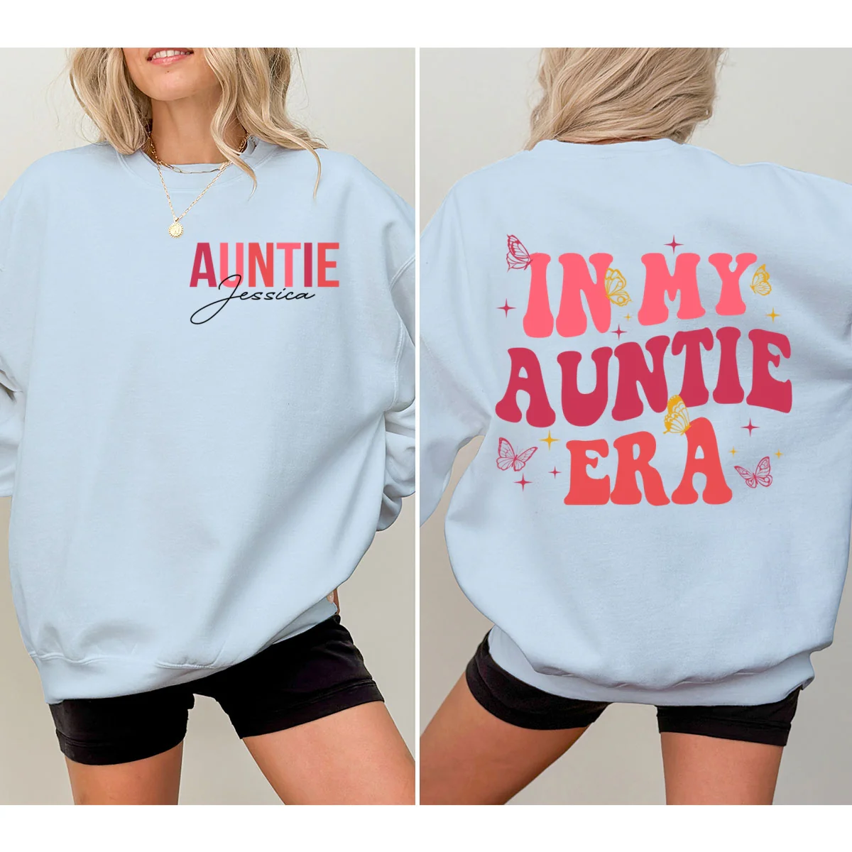 In My Auntie Era Gift For Auntie Personalized Double Sided Sweatshirt - Image 10