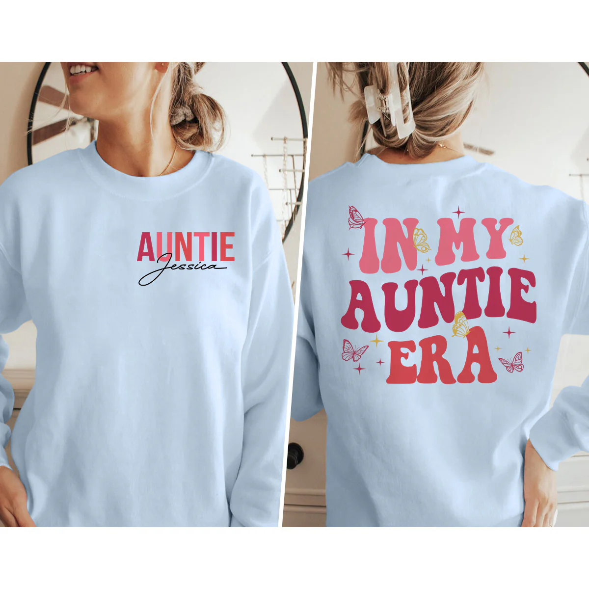 In My Auntie Era Gift For Auntie Personalized Double Sided Sweatshirt - Image 5
