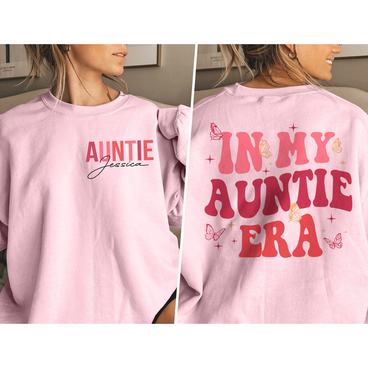 In My Auntie Era Gift For Auntie Personalized Double Sided Sweatshirt - Image 6