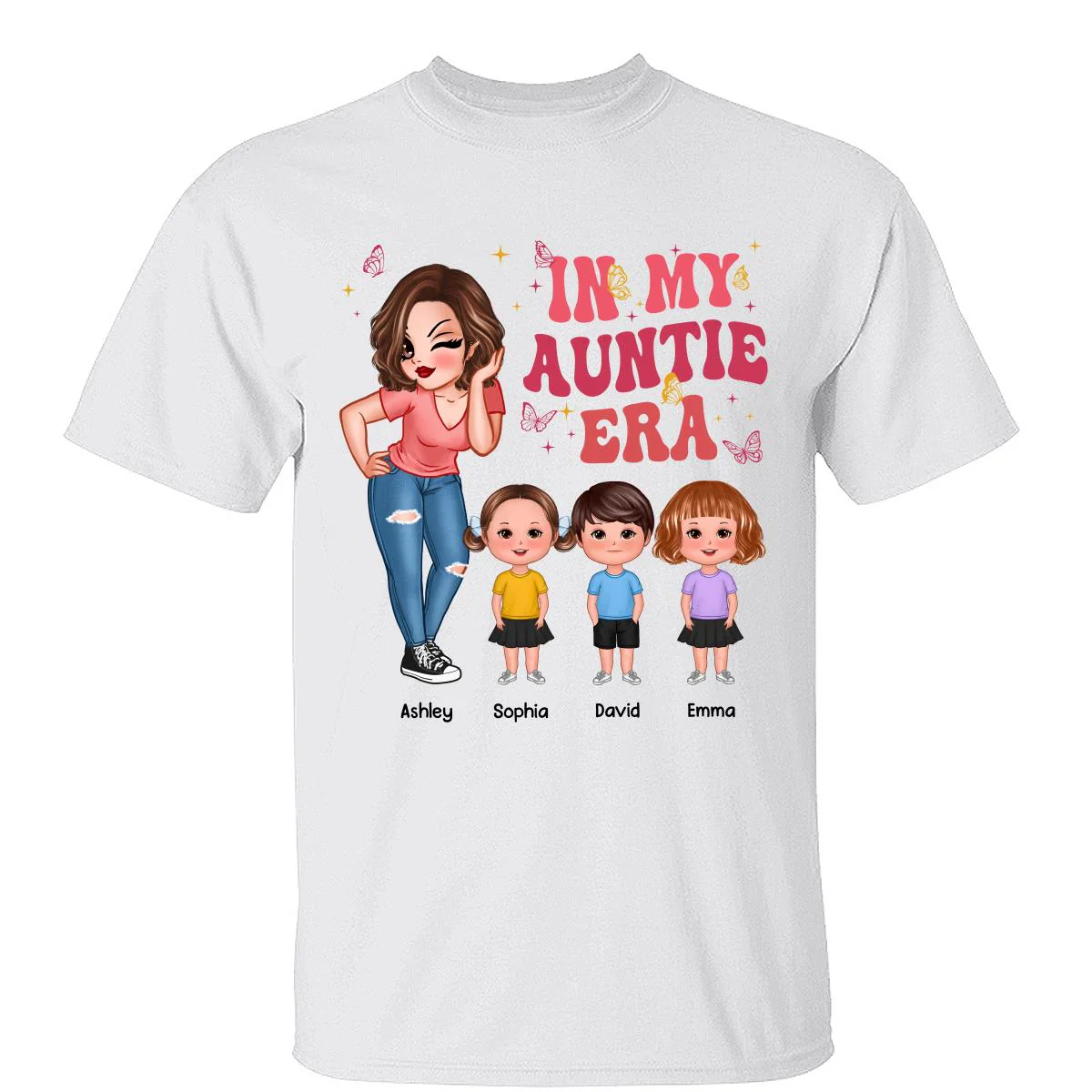 In My Auntie Era Pretty Woman With Cute Kids Personalized Shirt